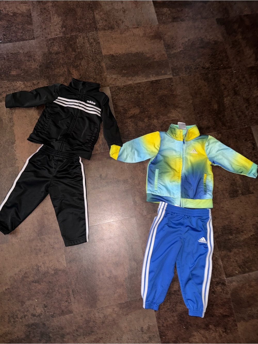 Bundle Deal adidas Kids Black Track Set & Blue/Yellow Gradient Jacket Outfit